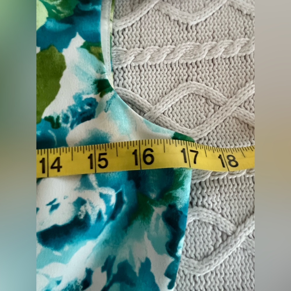AGB Floral Midi Dress Blue & Green Women’s Size 4 - Picture 6 of 15